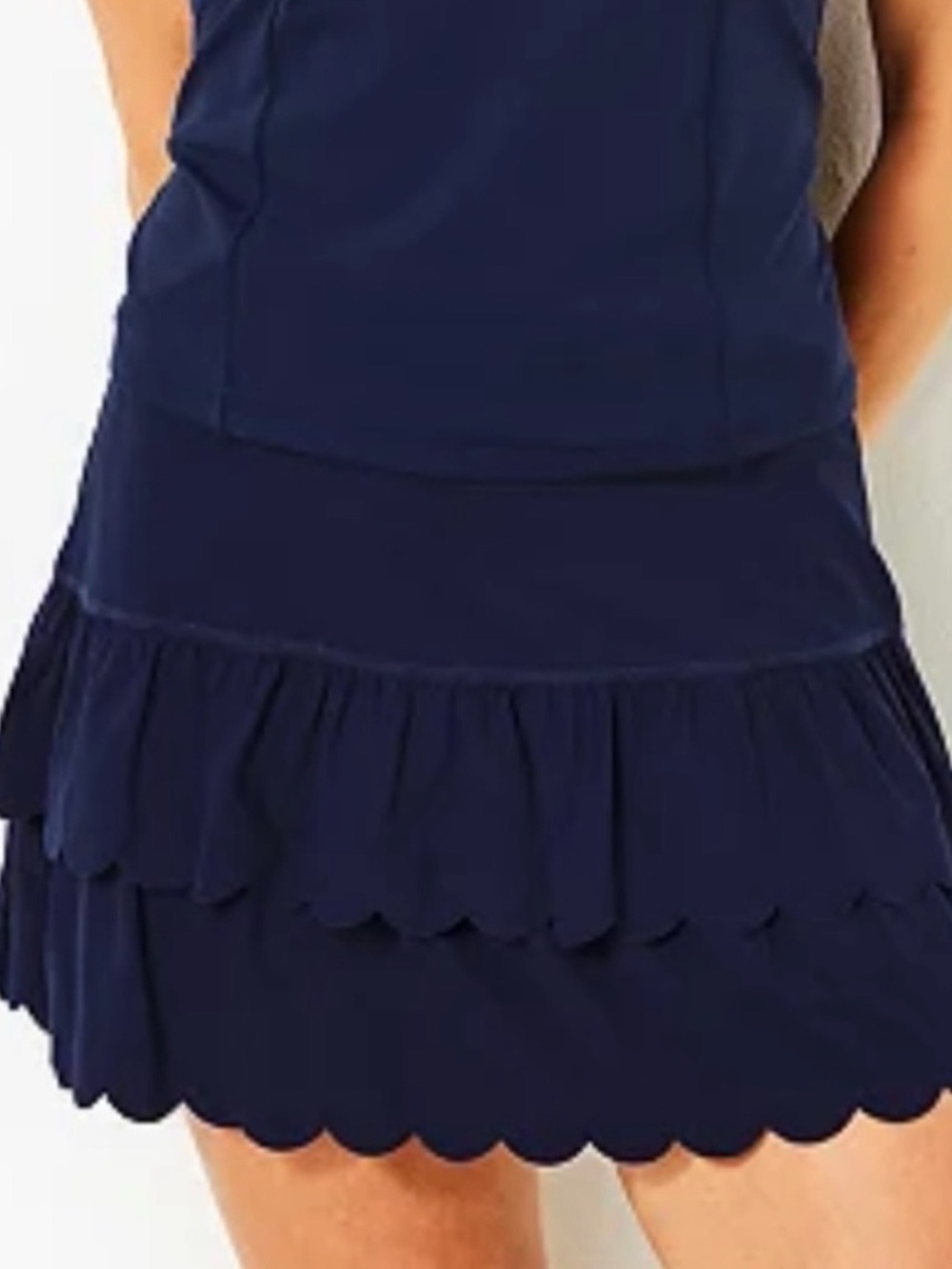 Women’s Lilly Pulitzer Miesha Navy Blue Skort Ruffles Scallops UPF 50+ Medium